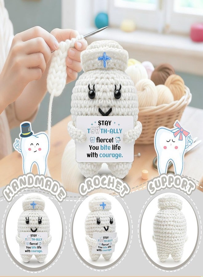 AICHPVOY Encouragement Handmade Crochet Tooth Doll with Inspirational Message Best for Friend Gifts for Women Men Unique Inspirational Gifts Emotional Support Crochet Christmas Birthday Gift - Image 3